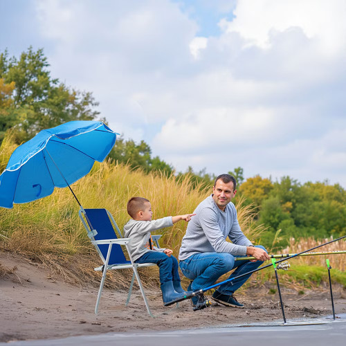 1pcs blue folding beach chair - folding,